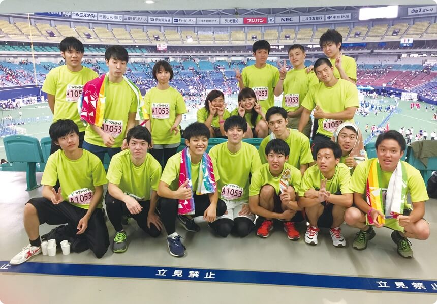 ナゴヤドームの6時間リレーマラソン大会に参加した日の写真