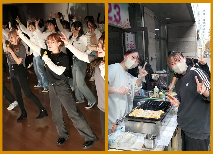 学園祭を楽しむ様子