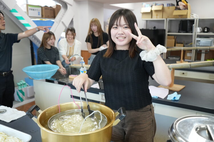 2年生お疲れ様会　～流しうどん～