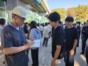 防災訓練-全学生避難