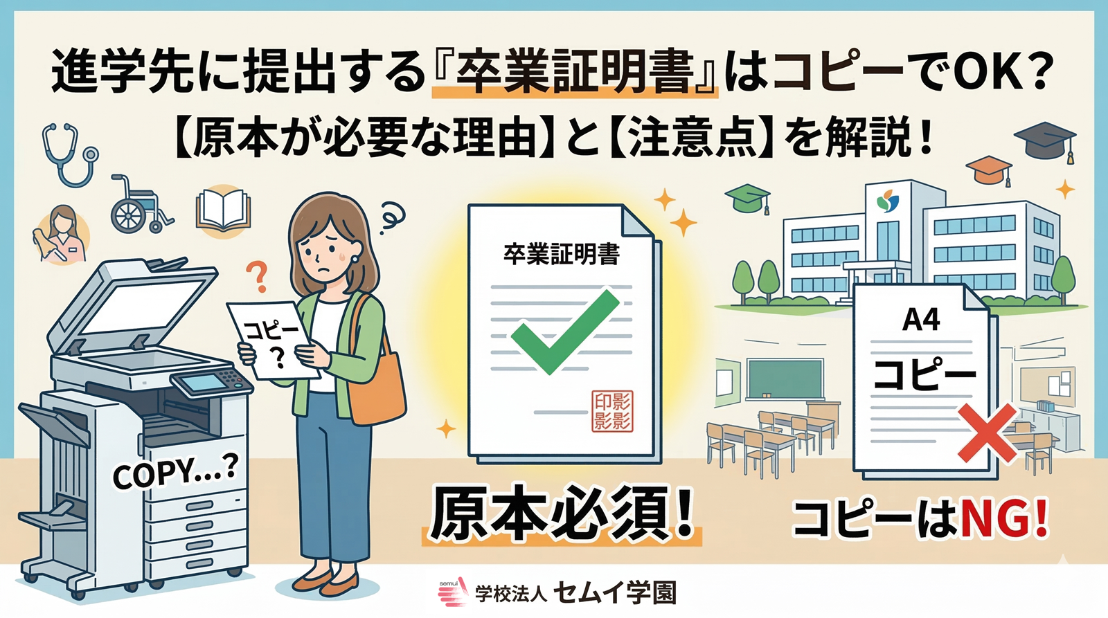 【進学情報】進学先に提出する「卒業証明書」はコピーでOK？原本が必要な理由と注意点